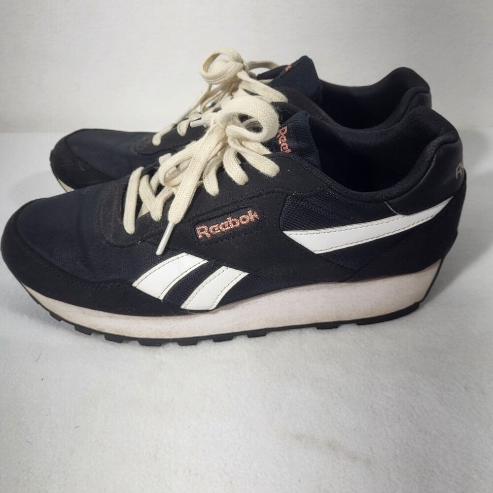 New Womens Reebok REWIND RUN Size 8.5 FX2957 Black/White/Blush Shoes